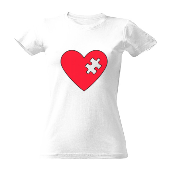 Tričko s potlačou tricko heart of puzzle