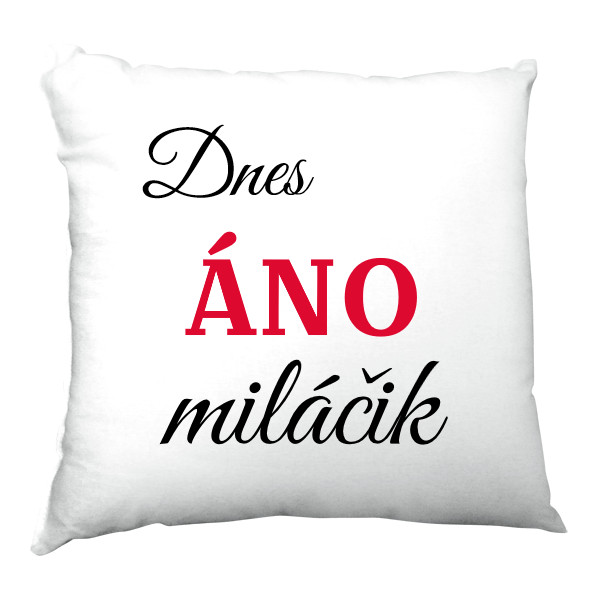 Vankúš saténový s potlačou Vankus dnes áno
